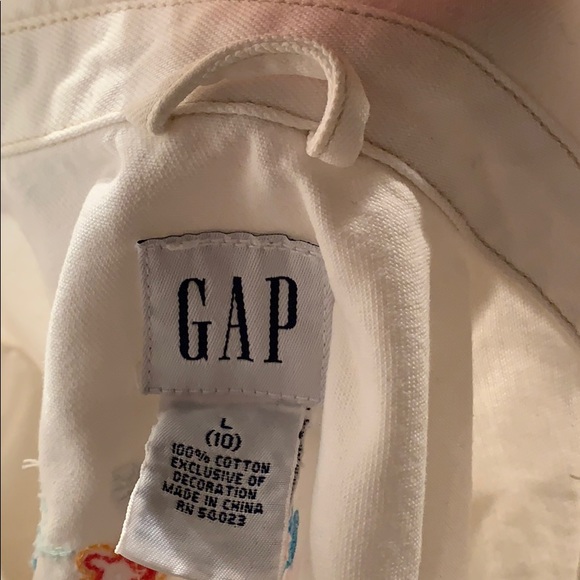 Gap white jean jacket with floral designs - Picture 5 of 5